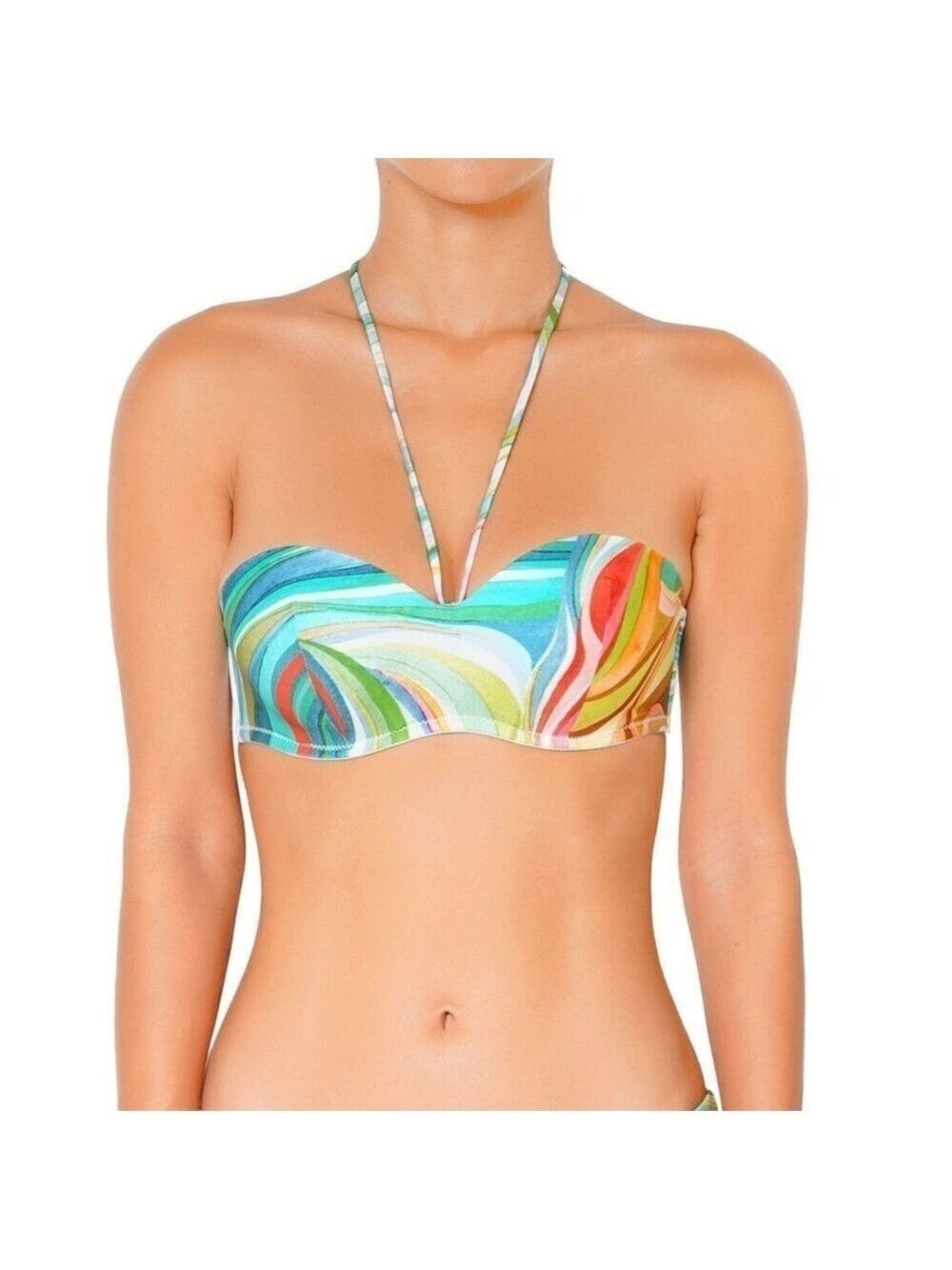Multi-Color Swirl Bandeau Bikini Top - Women's Swim